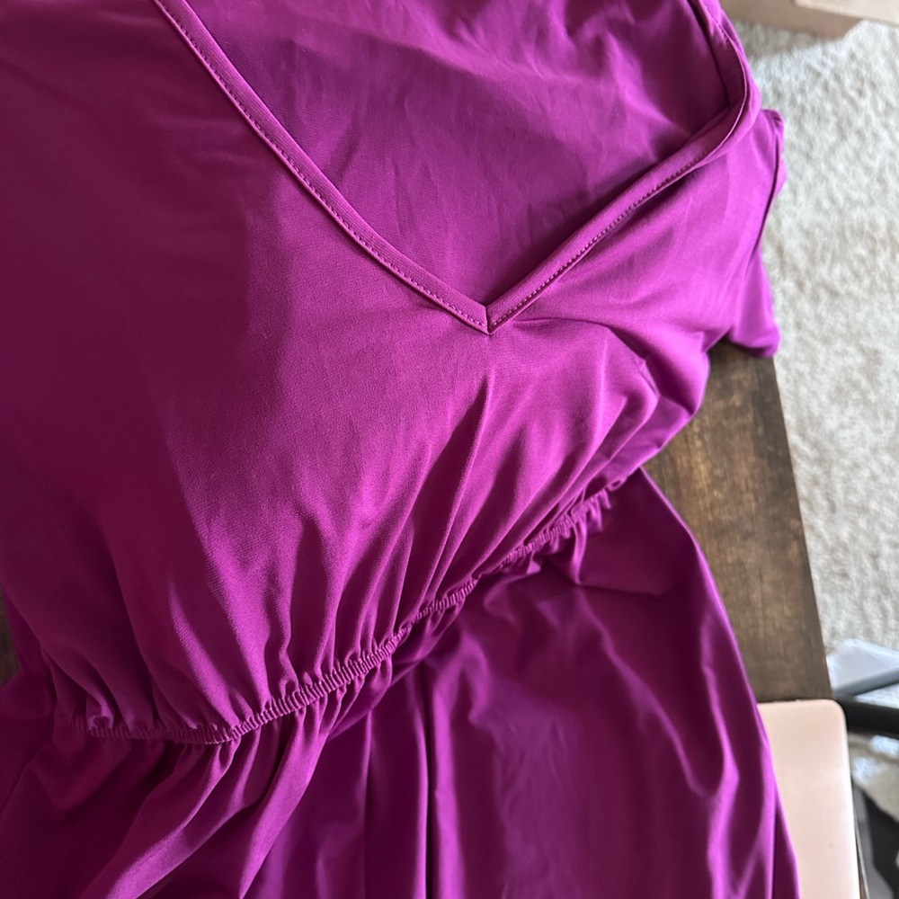 Emery Ruffle Short Sleeve Shirt in  Purple